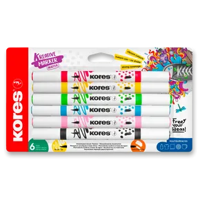 Kores Kreative Marker Acrylmarker - Set mit 6 Farben